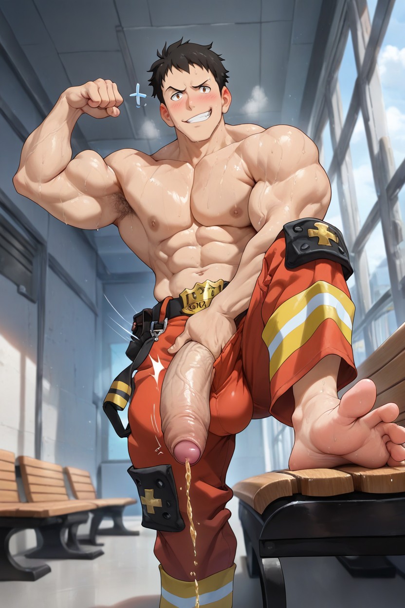 Barefoot, Long Foreskin, Looking At Viewer AI Gay Porn