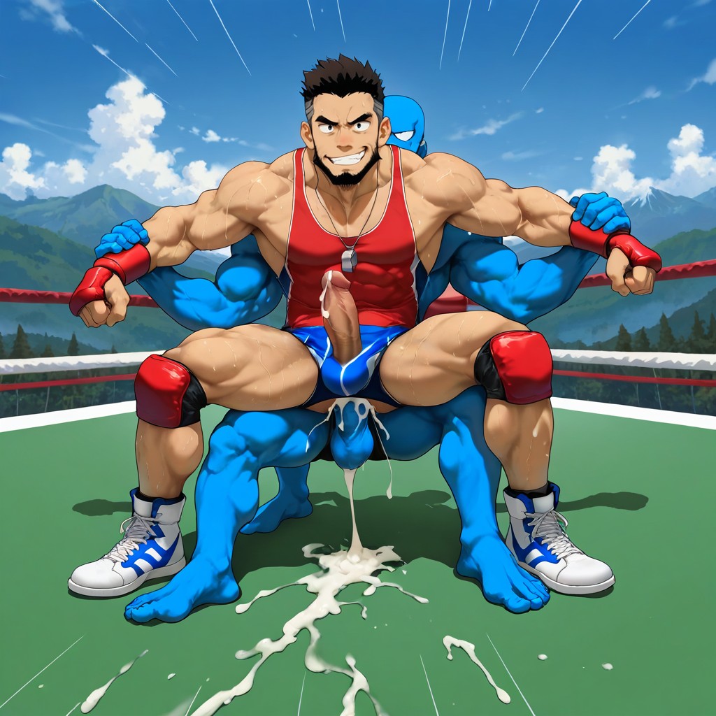 Beitemian Art Style, Scary, Only Men AI Gay Porn