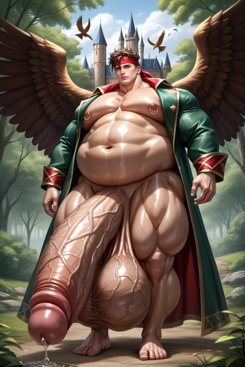 Wide Hips, Thick Thighs, Absurdly Long Oversized Hyper Penis AI Gay Porn