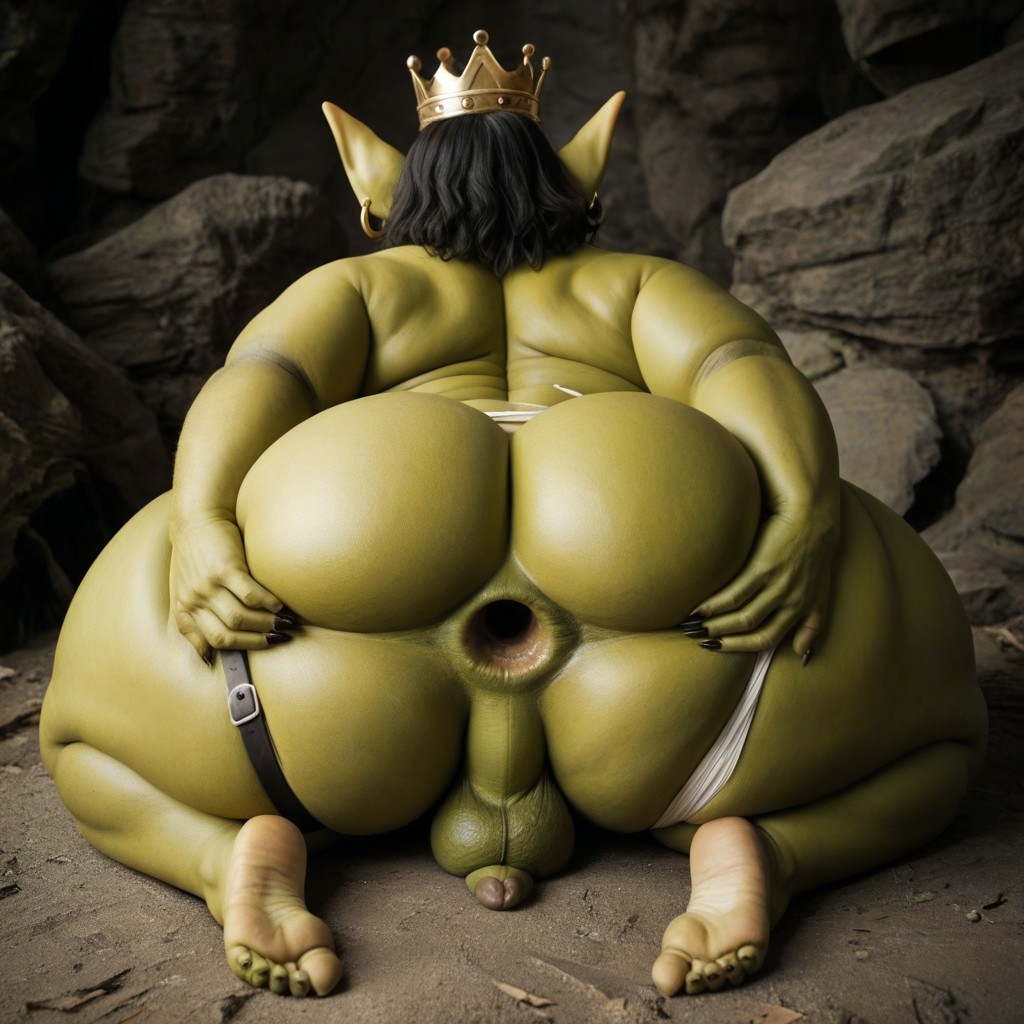 Extremely Large Ass, Arm Wrappings, Crown AI Gay Porn