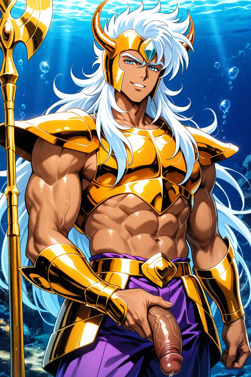 Muscles, Precum Dripping, Underwater AI Gay Porn
