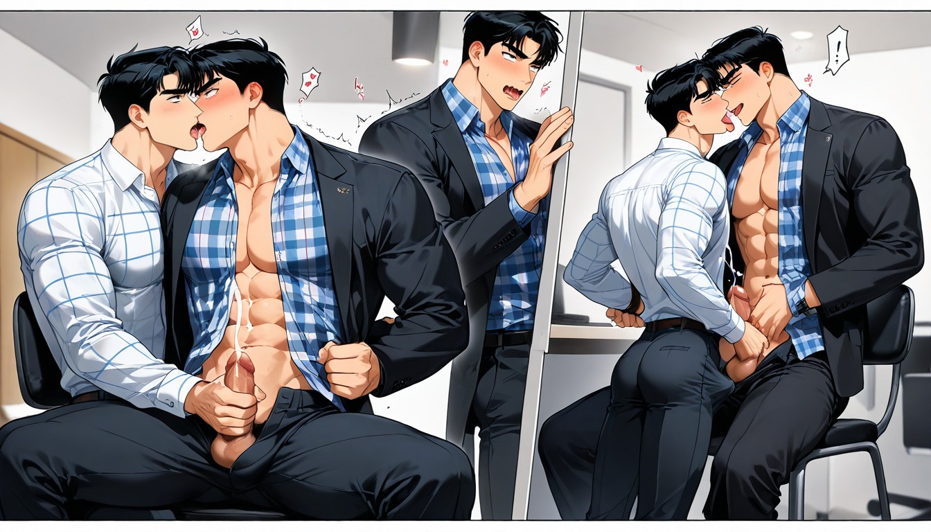 Masturbating, Long Sleeves, Fit AI Gay Porn