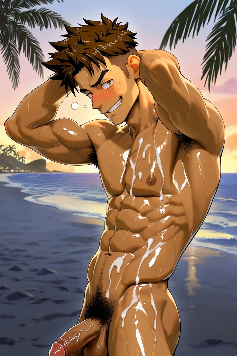 Dark, Embarrassed, Anma Artstyle AI Gay Porn