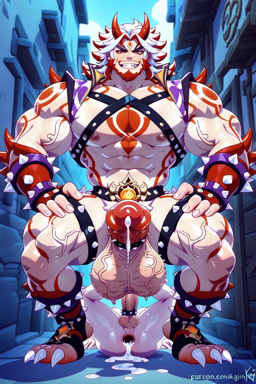 Unrealistic Proportions, Gay Sex, Tight Thigh Strap AI Gay Porn