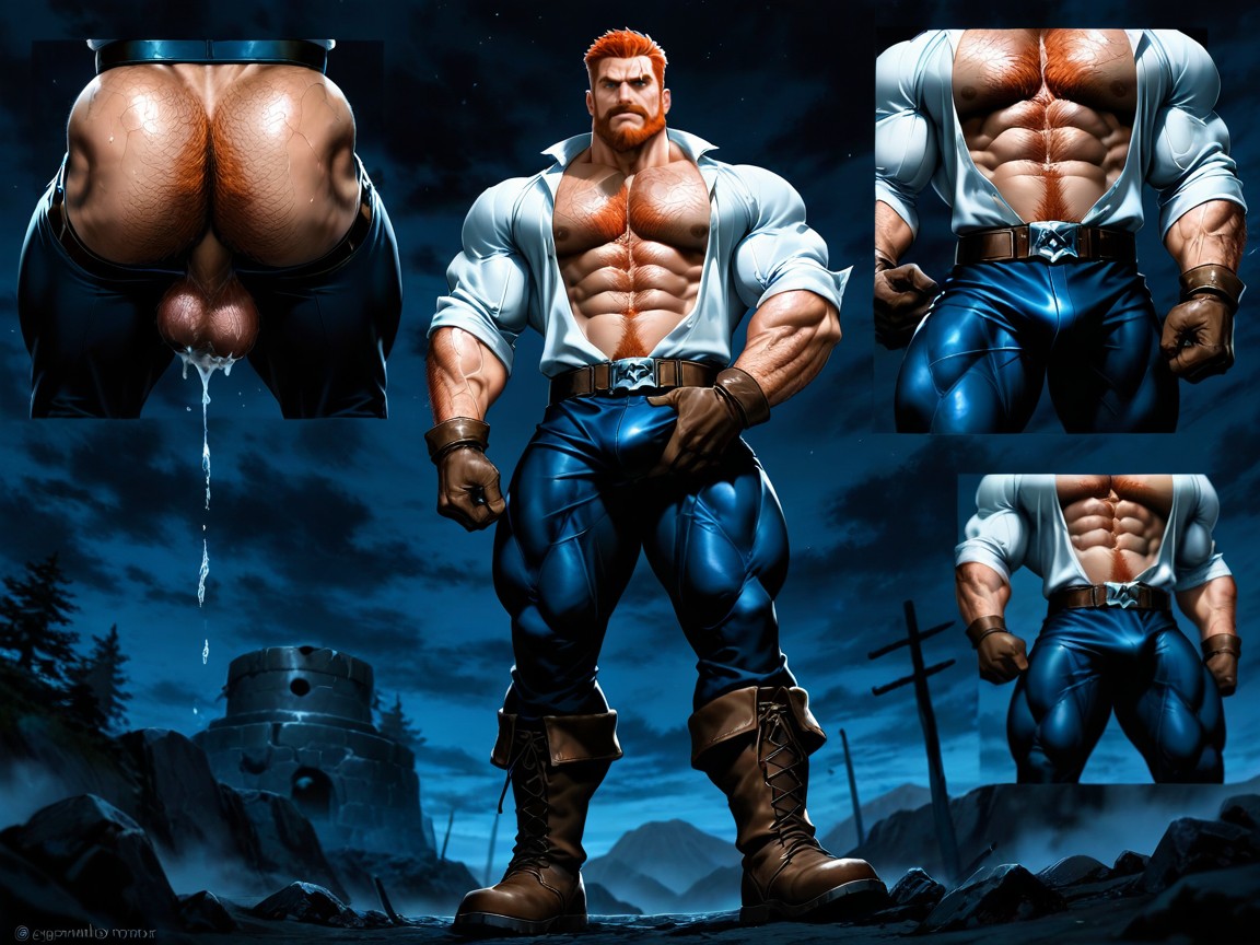 Rubbing Crotch, Macro Close-up Of The Character’s Muscle Definition, Form Fitting Clothes AI Gay Porn