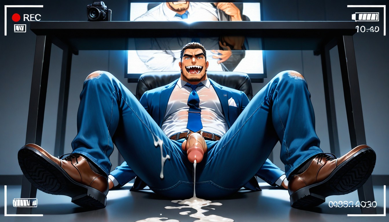 Balls Exposed, Front View, News Broadcast AI Gay Porn