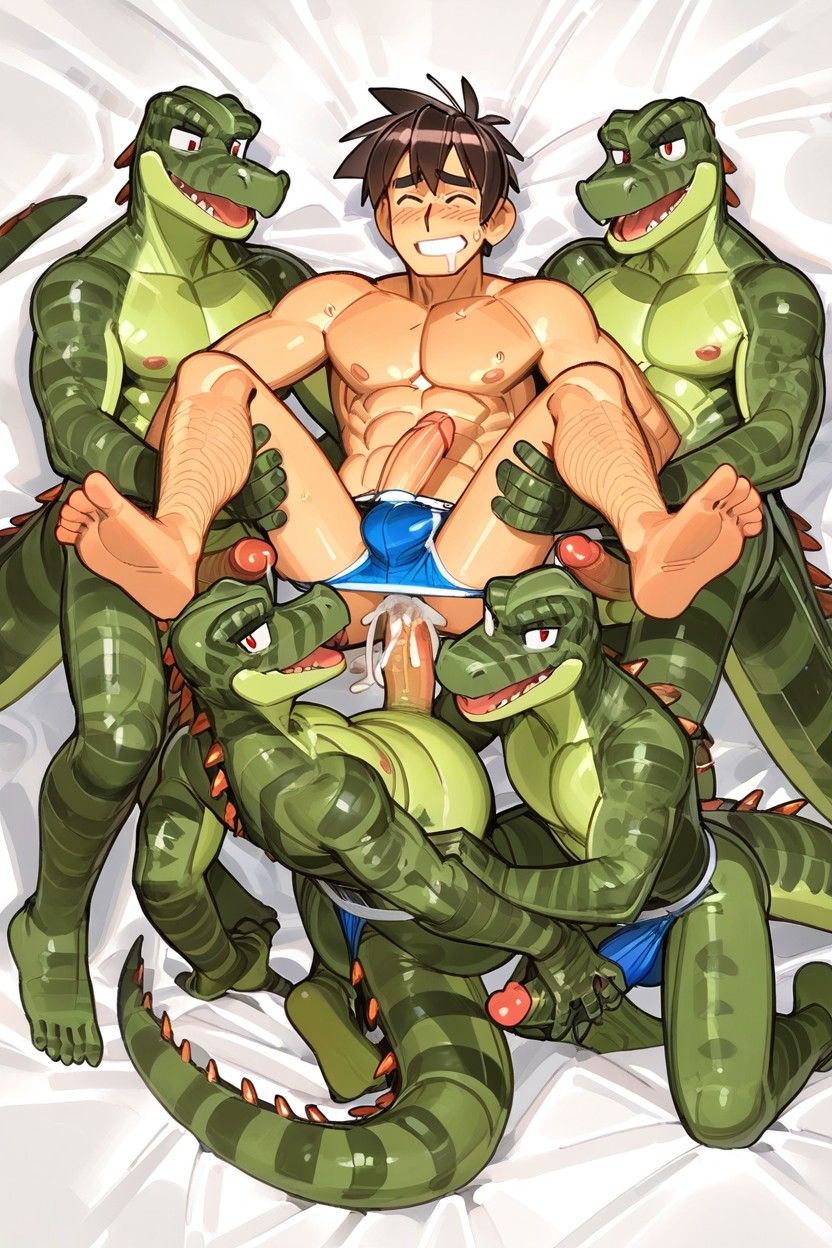 Penis, Orgy, Lizards Dominant AI Gay Porn