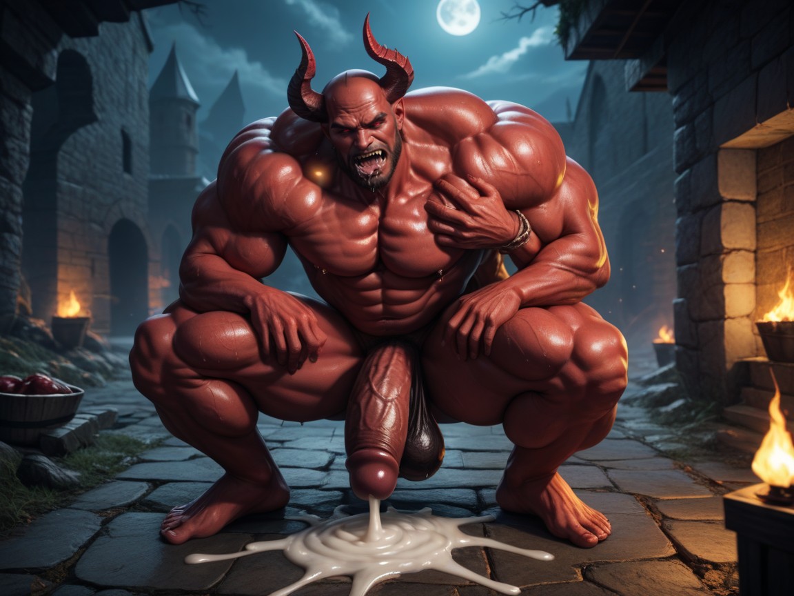 Smooth Chest, Red Eyes, Aggressive Anal Pounding Balls Deep AI Gay Porn