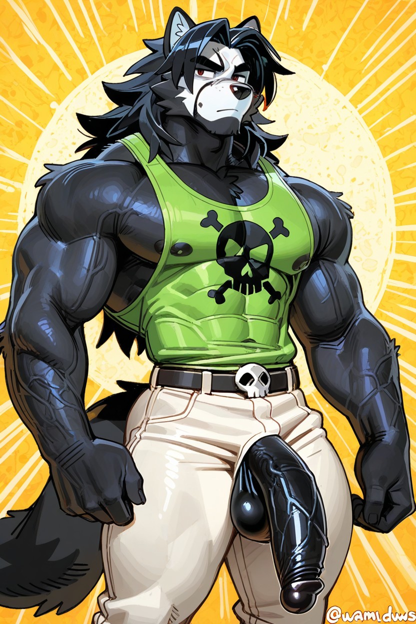 Furry, 18+, Black Hair AI Gay Porn