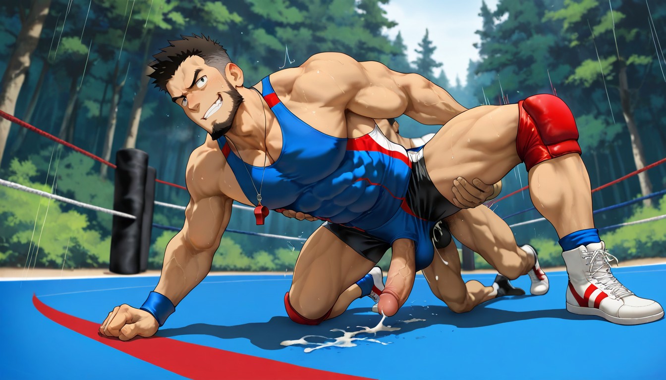 Cum A Lot, Cumming, Muscle Flexing AI Gay Porn