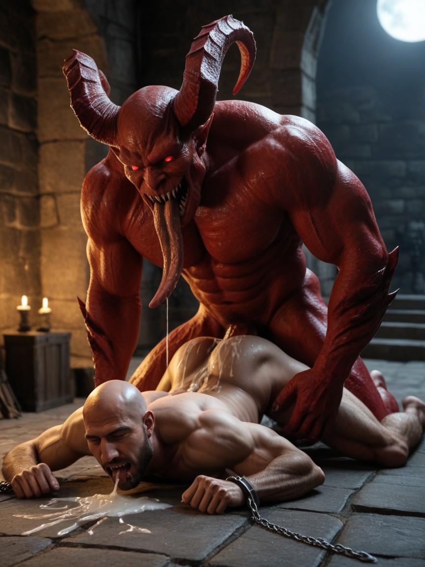 Man Bound In Chains, Sex Demon, Gaping Hole AI Gay Porn