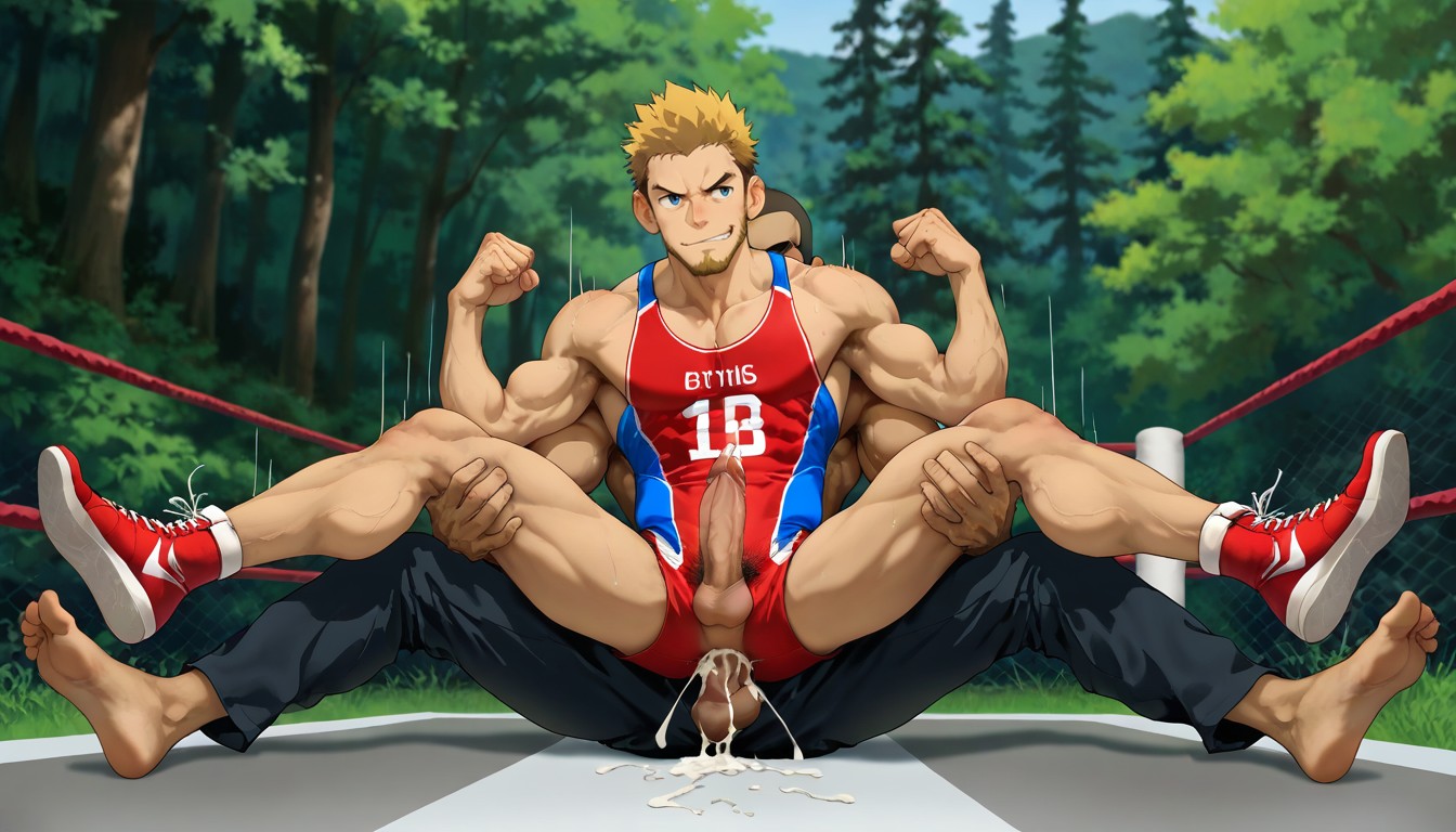 Cum A Lot, Blond Bottom Looks Macho And, Squeezable AI Gay Porn