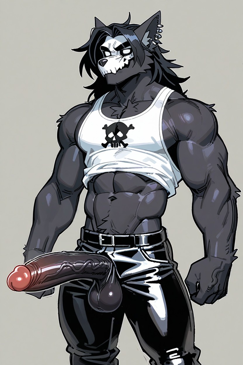 Huge Cock, Sketch Art Style, Musky Cock AI Gay Porn