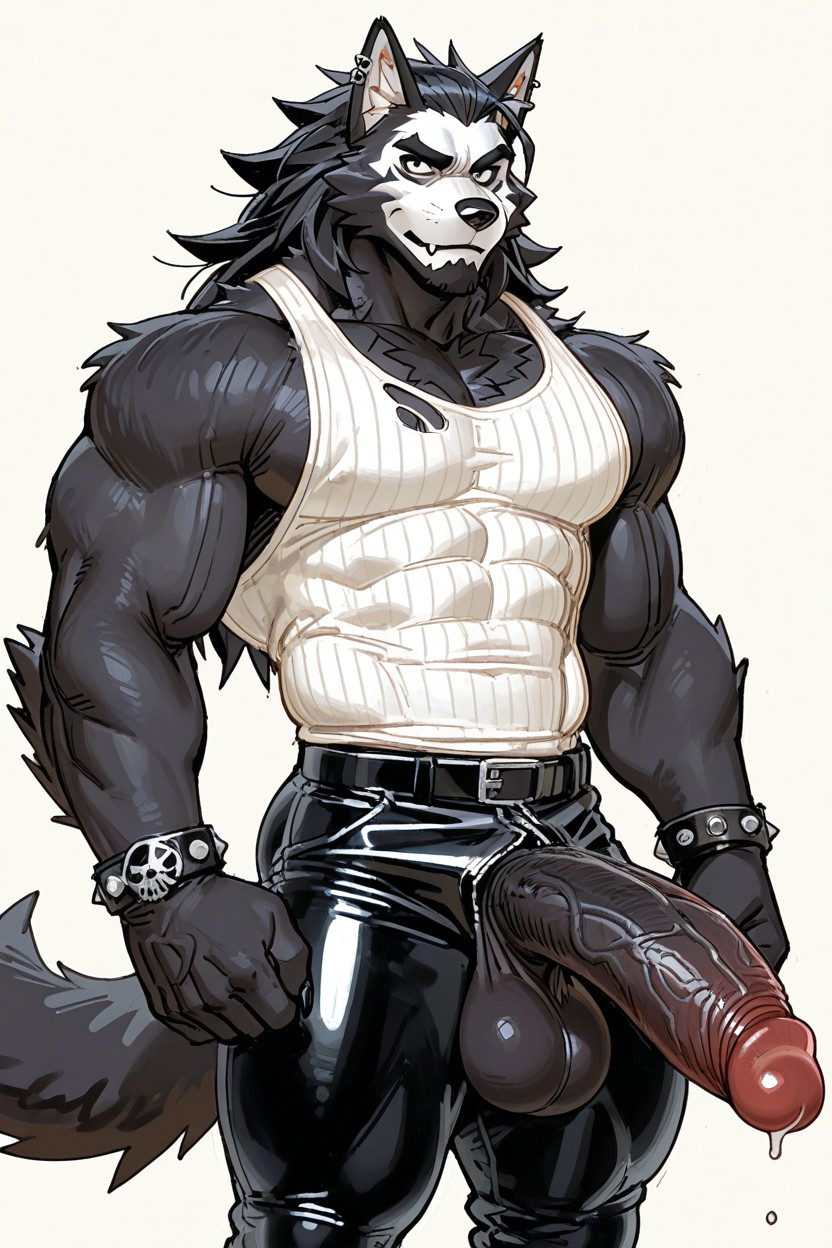 Black Fur, Round Black Balls, Huge Cock AI Gay Porn
