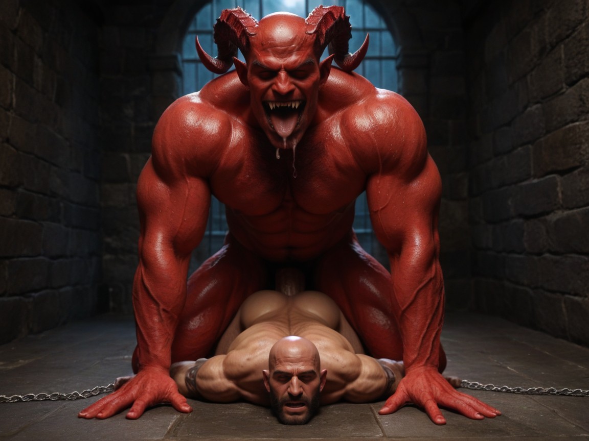 Fit, Erect Hyper Huge Cock, Dungeon AI Gay Porn
