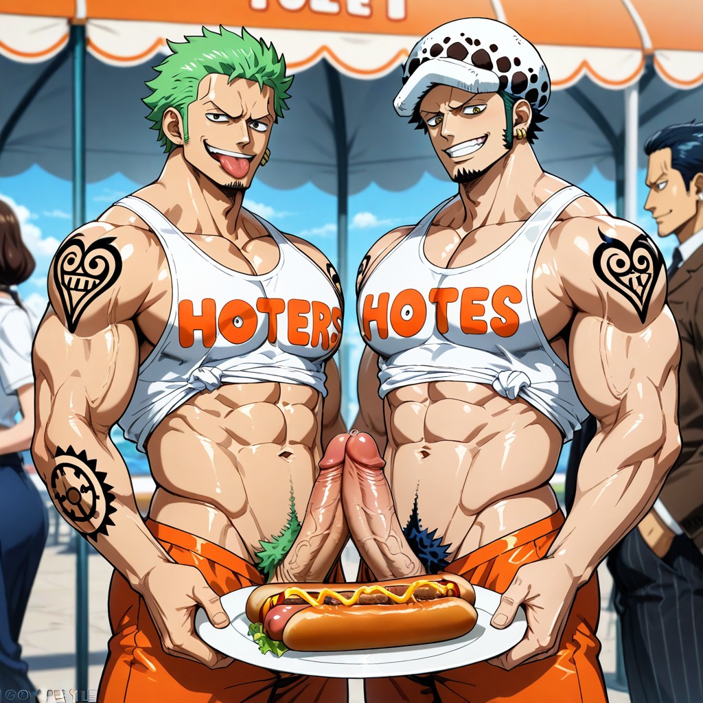 Dick Hotdog, Hd, Holding One Hotdog Plate With Hands AI Gay Porn
