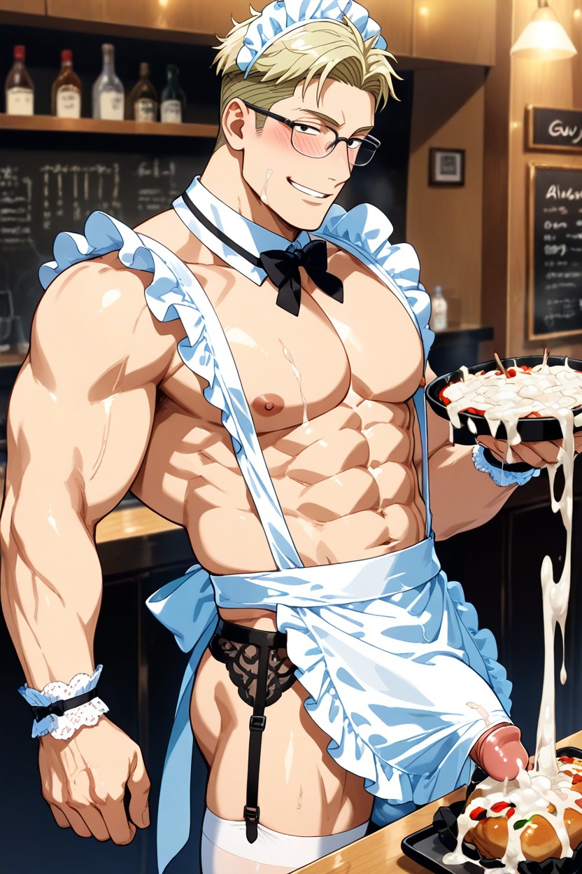 Hair Undercut Both Side, Maid Cap, 25+ AI Gay Porn