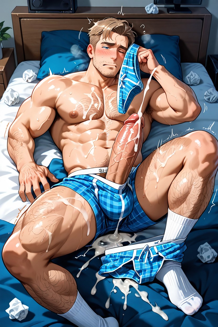 Cum Underwear, Blue Eyes, Gigantic AI Gay Porn