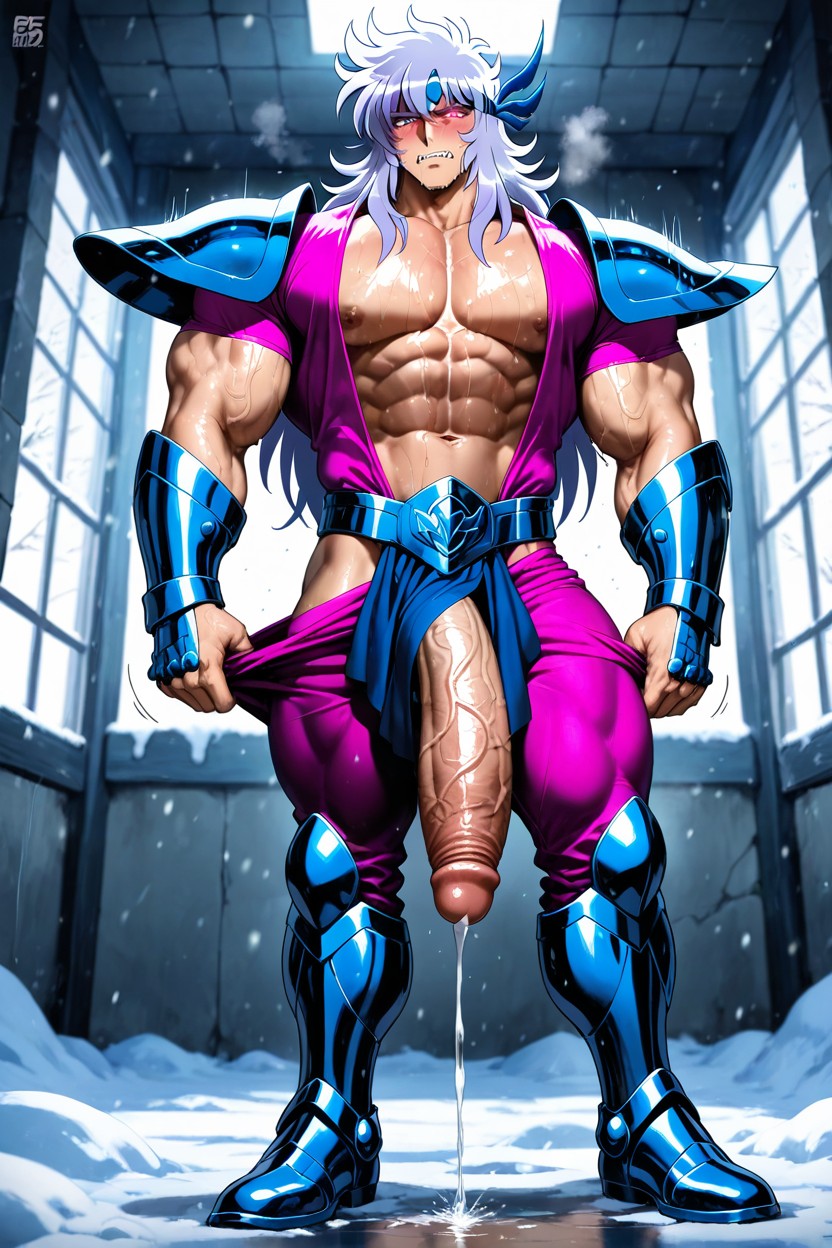 Veiny Muscle, Silver Long Straight Hair With Upward Spikes And Then Flowing Down Past His Shoulders, Pov AI Gay Porn