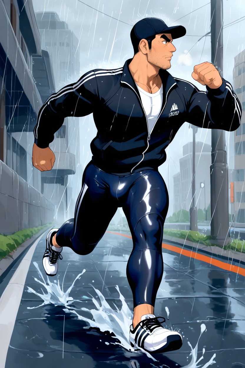 The Bulge Sticks Out And Bouncing, Big Calves, 18+ AI Gay Porn