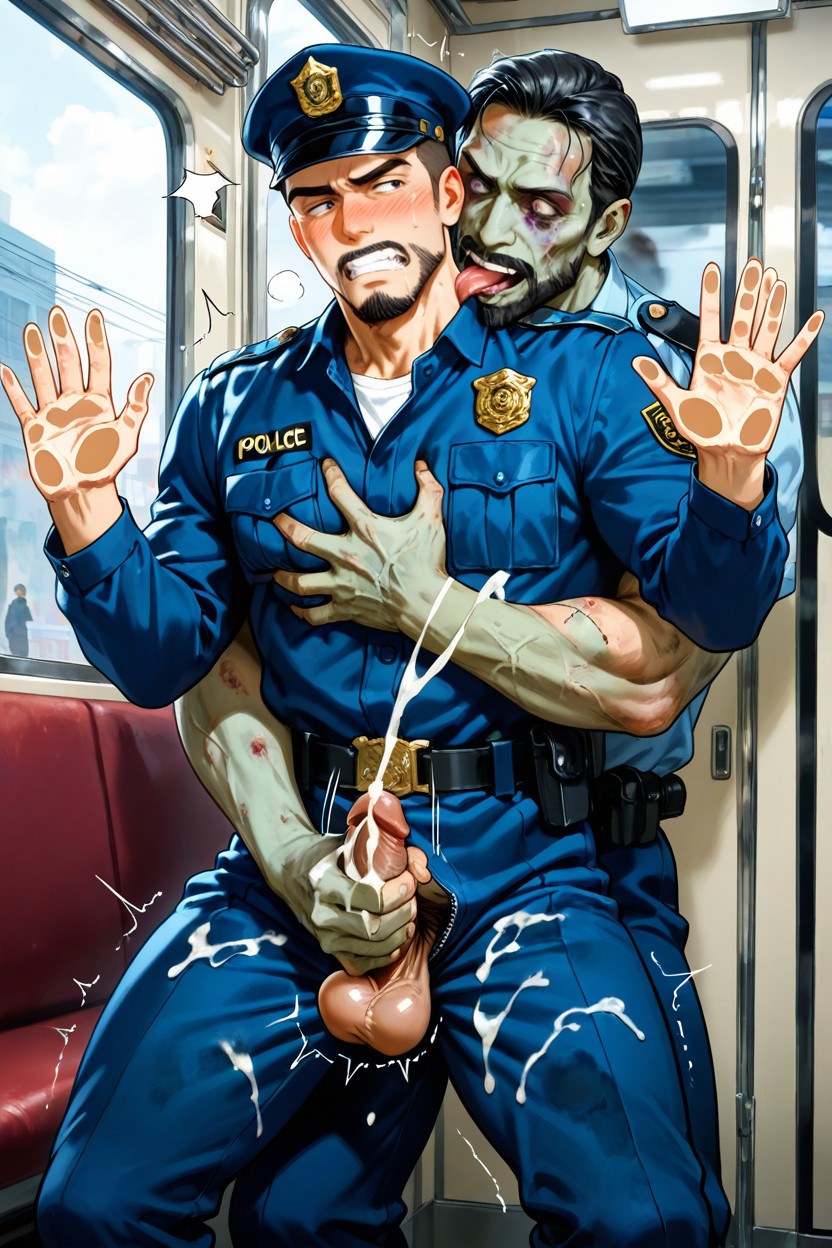 Reach Around Handjob From Behind, Handjob From Behind From Zombies, Zombie Reach Around Handjob AI Gay Porn