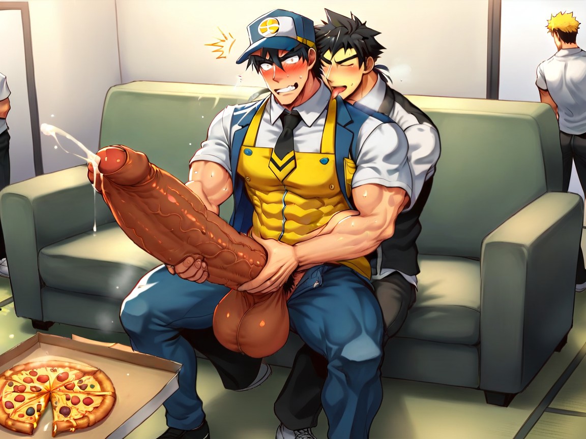 Sucking Cock, Upright Mega Boner, Keishin Scrum! Manga AI Gay Porn