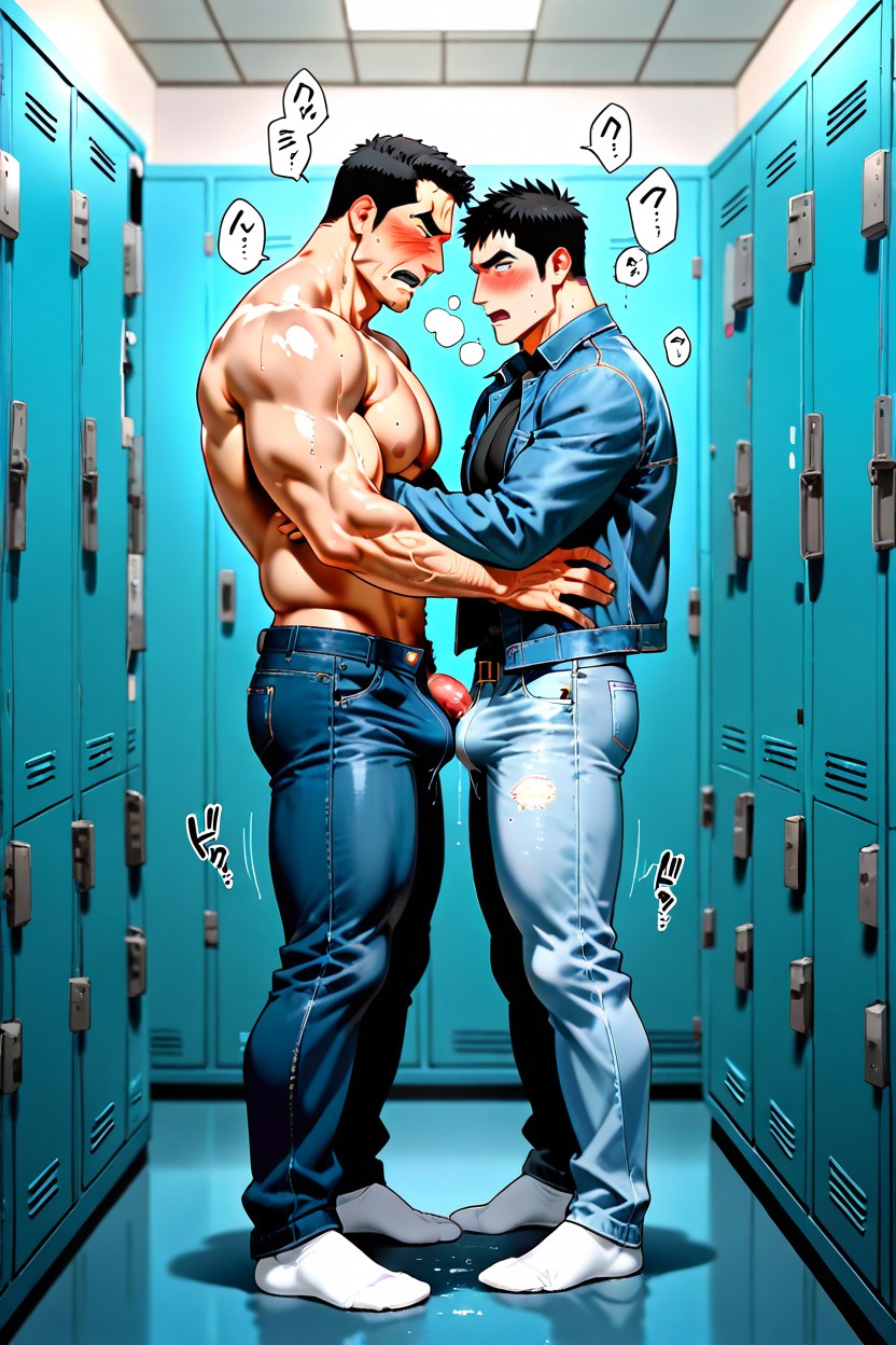 Sweaty, Cock Contact, Steaming Hot AI Gay Porn