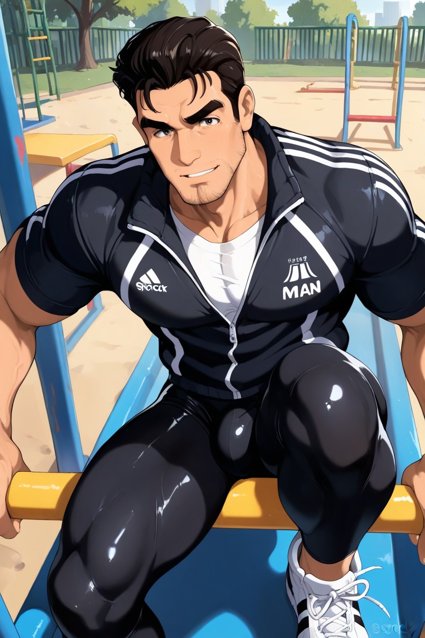 Solo Male, Squeezable, Playground AI Gay Porn