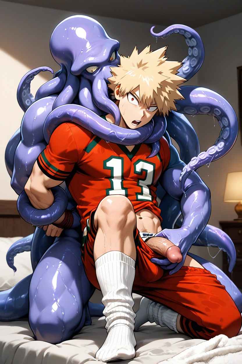 In Ripped Apart Football Shirt, 25+, Long White Slouch Socks AI Gay Porn