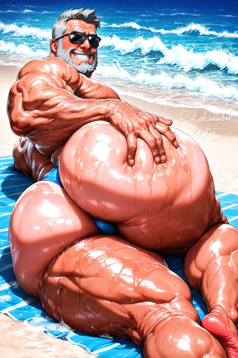 Ash Hair, Shiny Body, Colossal Thighs AI Gay Porn