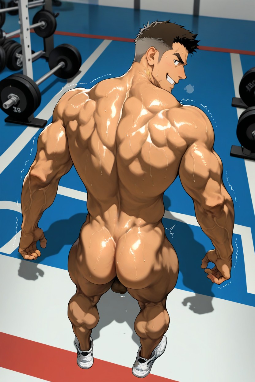 バブル尻, Man, Bent Over ゲイAIポルノ