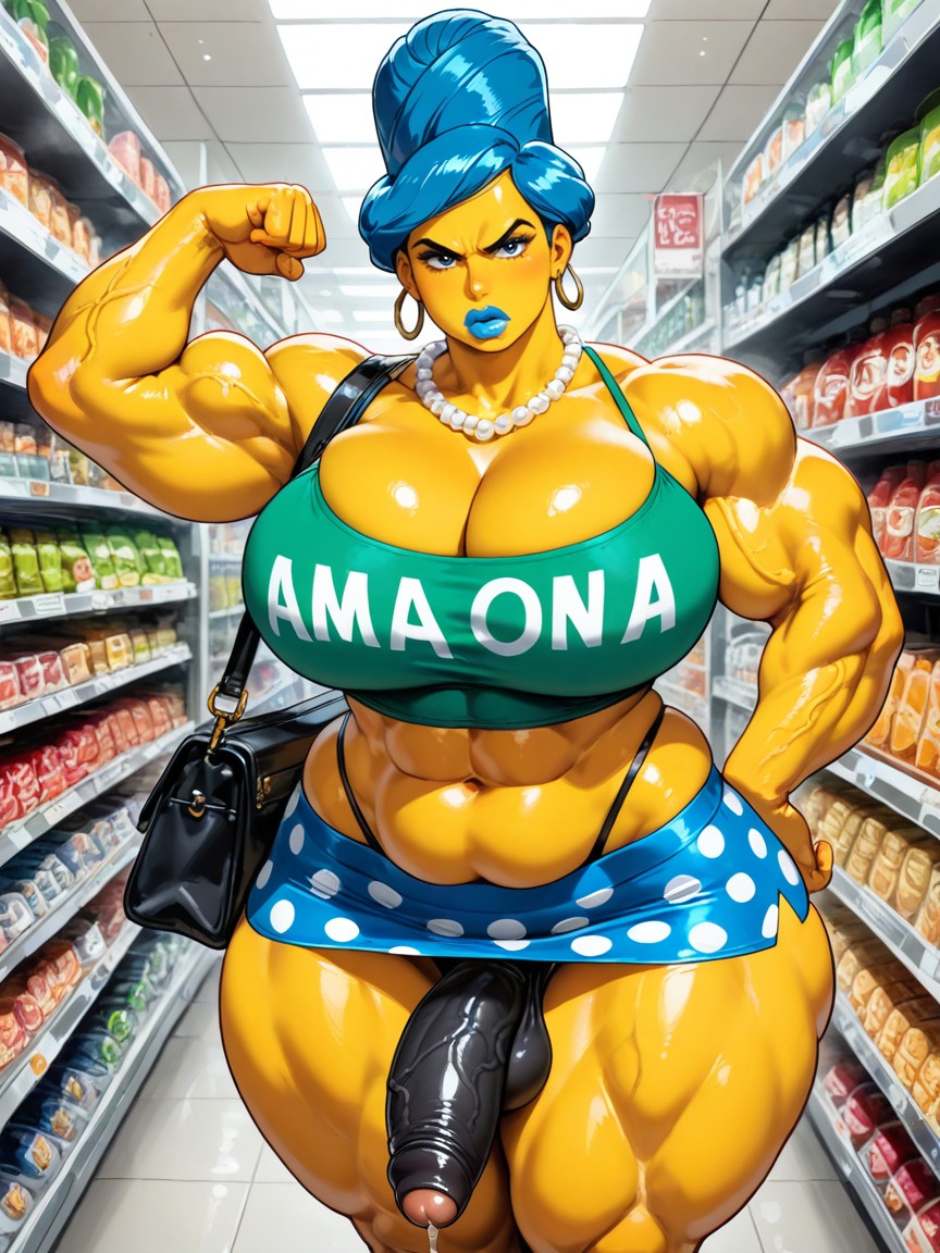 Muscular Arms, Hard Cock, Her Erect Penis Is Fully Visible AI Gay Porn