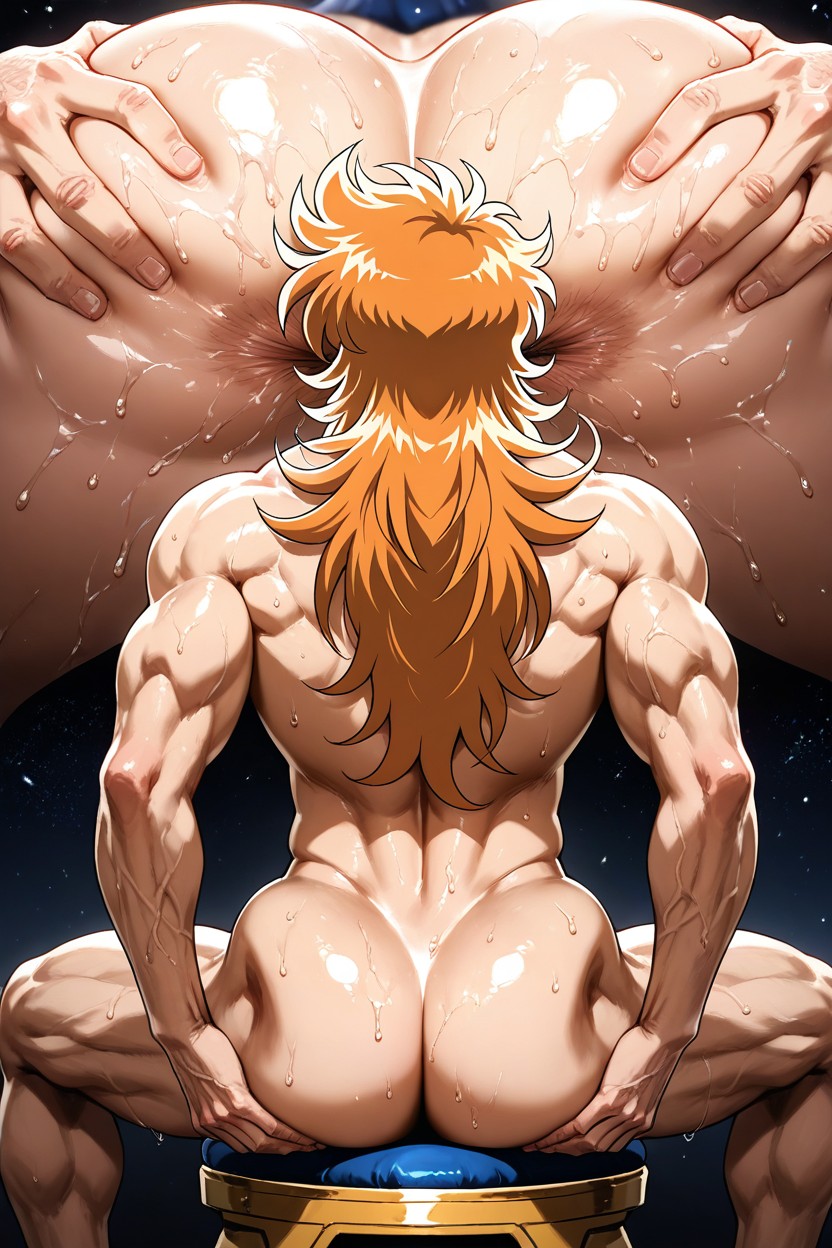 Masculine, Long Light Brown Hair, リムジョブ ゲイAIポルノ