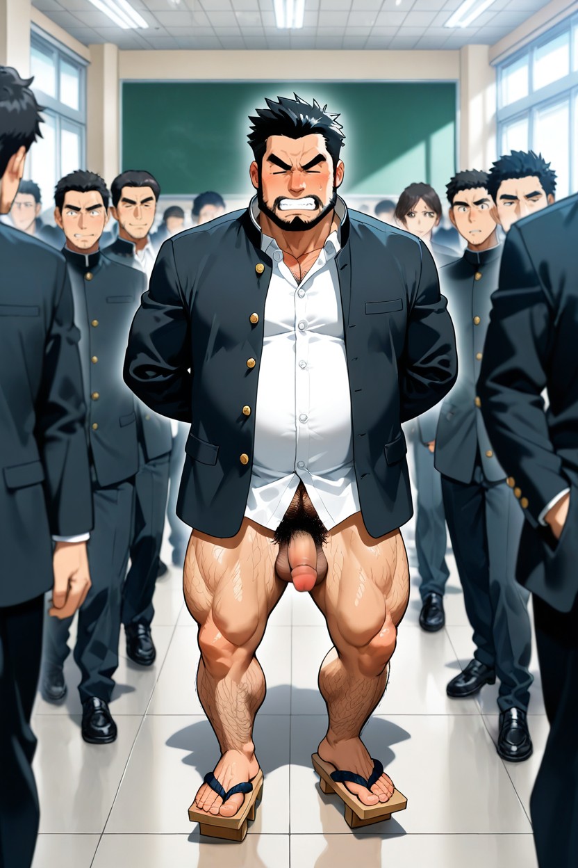 교실, Not Wearing Pants, Japanese Man 게이 AI 포르노