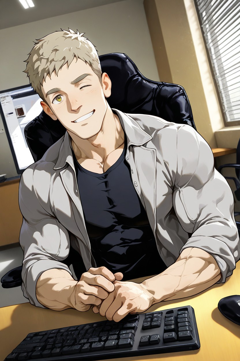 Office, Office Chair, Desk AI Gay Porn