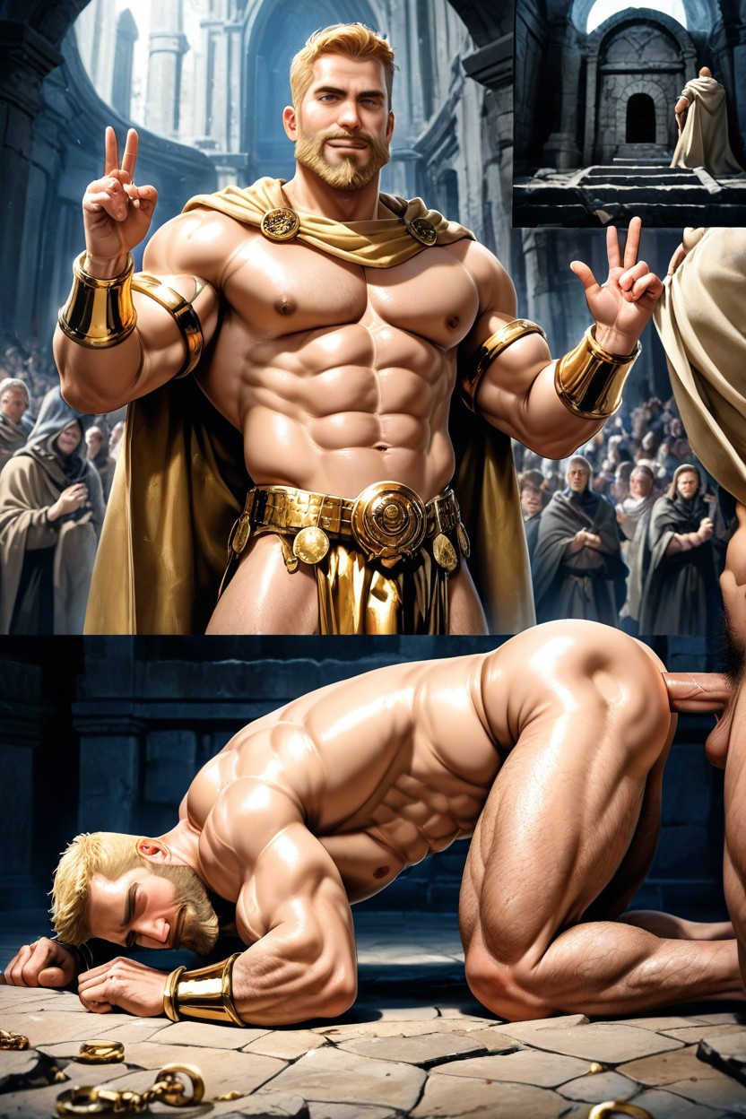 Men, Athletic Body Figure, Muscled AI Gay Porn