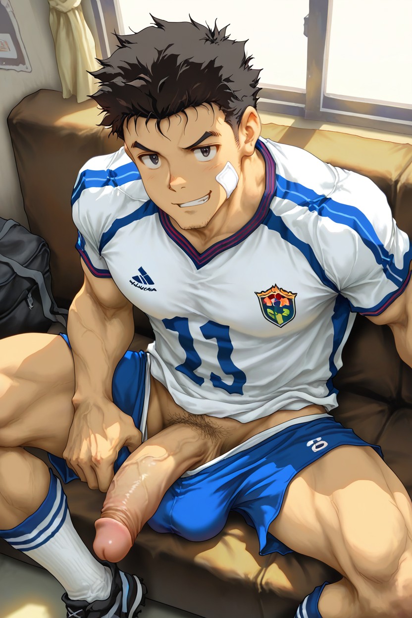Sitting Legs Spread, Solo, Back AI Gay Porn
