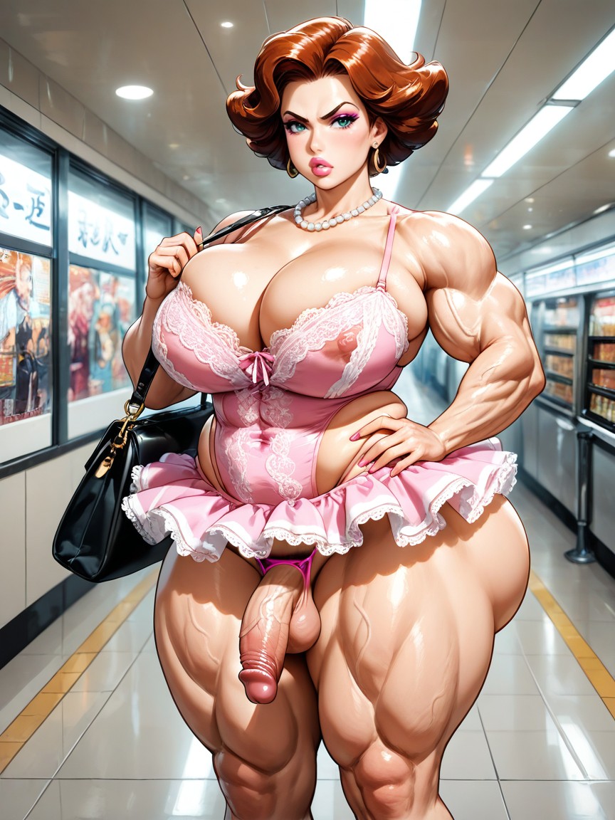 With Deep Cleavage, Bursting Breasts, Amazon Body ゲイAIポルノ