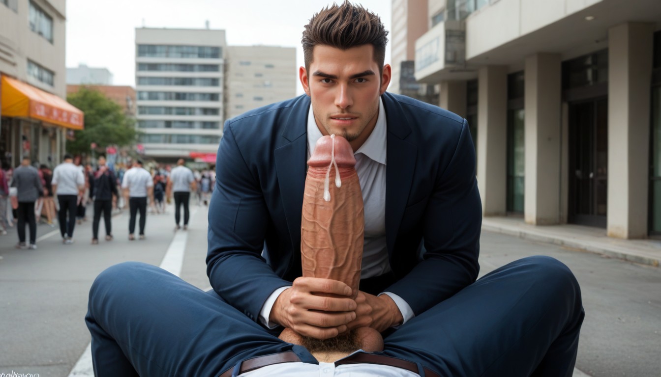 Upright Mega Boner, Hiper Pénis Impossivelmente Longo, Scrum Bara Manga Pornografia gay com IA