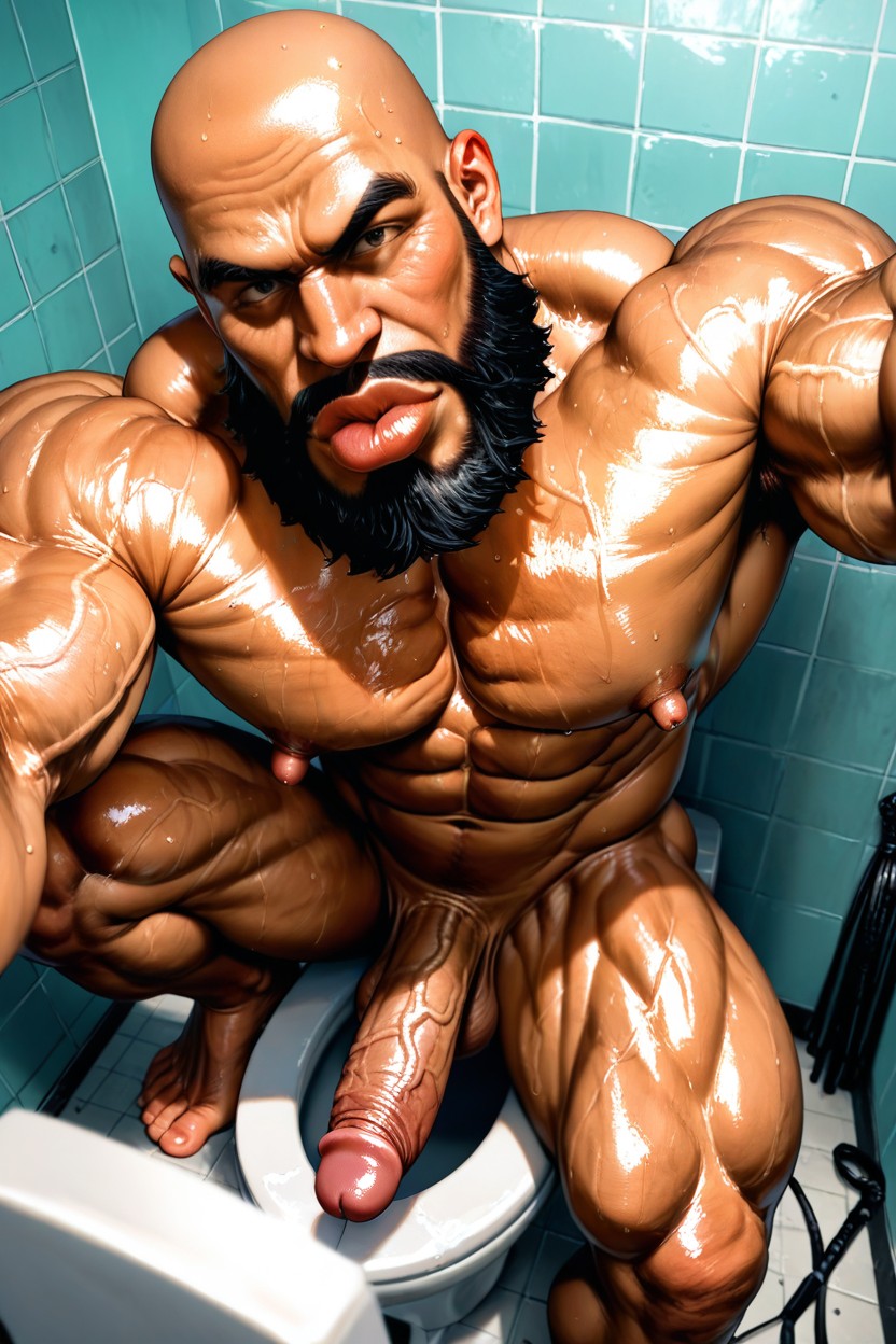 Mighty Man, Flaccid Cock, Huge Jaw AI Gay Porn