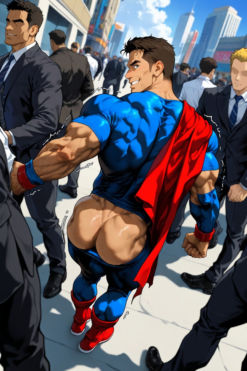 Teeth, Doggy Style, Handsome American Bodybuilder AI Gay Porn
