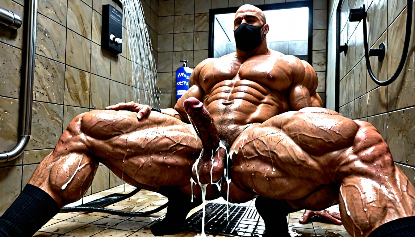 Exaggerated Muscle Proportions, White Male, Fucking Another Guy AI Gay Porn