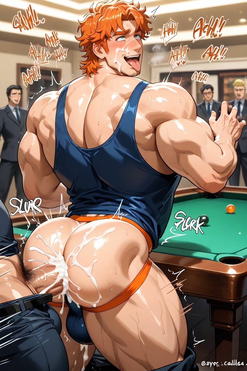 Eyes Rolled, Massive Cock, 太ももが厚い ゲイAIポルノ