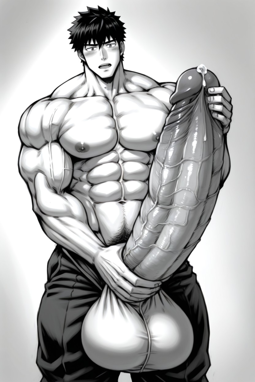 Looking Down At Penis, Clean Lines, Male AI同性戀黃片