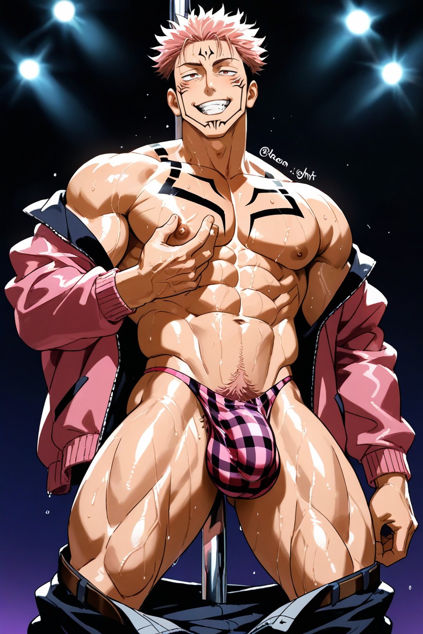 Tan Skin, Pants Down Knees, Gooner KI Schwulenporno