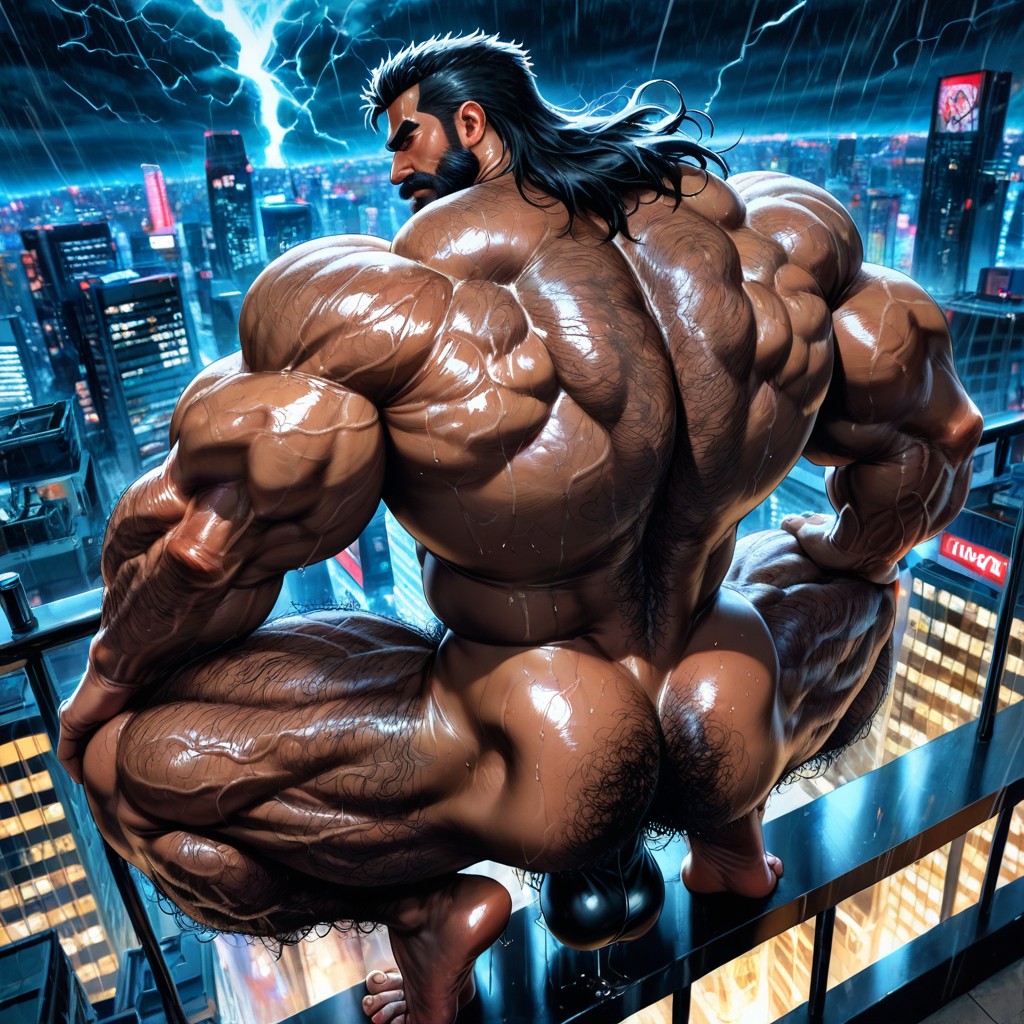 Correct Anatomy, Rear View, Manly AI Gay Porn