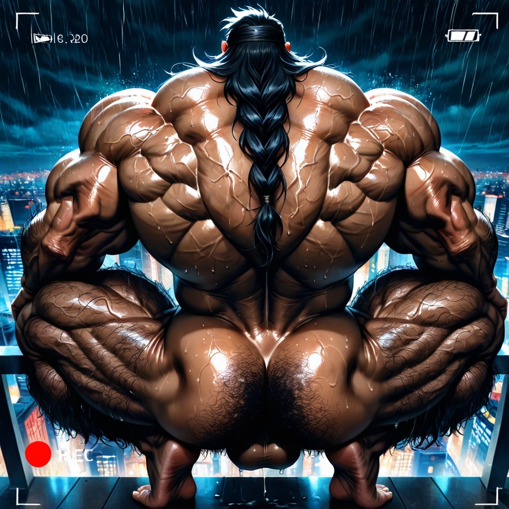 後視圖, Night, Extreme Hairy Legs Muscle Structure AI同性戀黃片