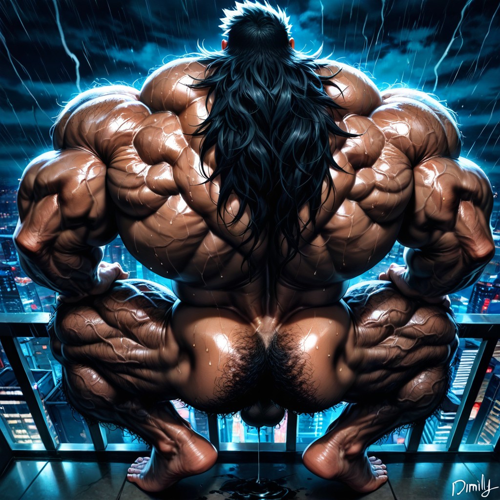 Incredibly Hairy Fur Trail And Abs, Storm, Night ゲイAIポルノ