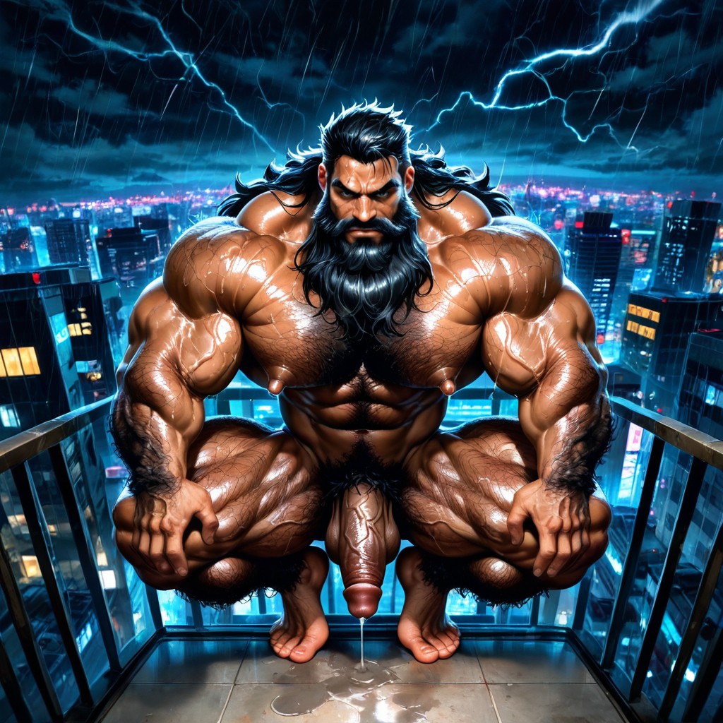 Veiny Muscles, Night, Correct Anatomy AI Gay Porn