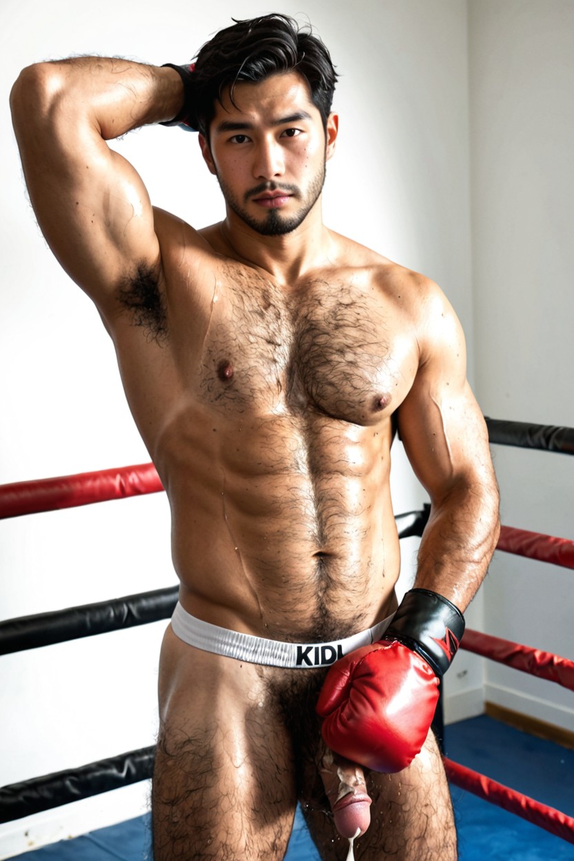Closed Boxing Gloves, Cumshot, Hdr AI Gay Porn